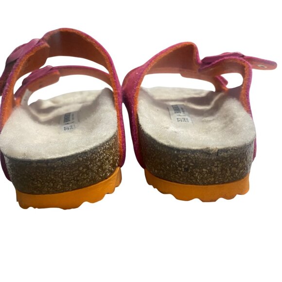 Birkenstock 37 US 6 Pink Wool Felt Sandals With Dual Adjustable Straps & Cork So - Picture 6 of 11
